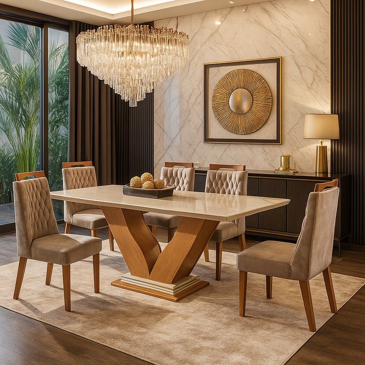 Elegant dining furniture for modern homes by NS Furnishing, Chennai